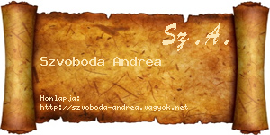 Szvoboda Andrea névjegykártya